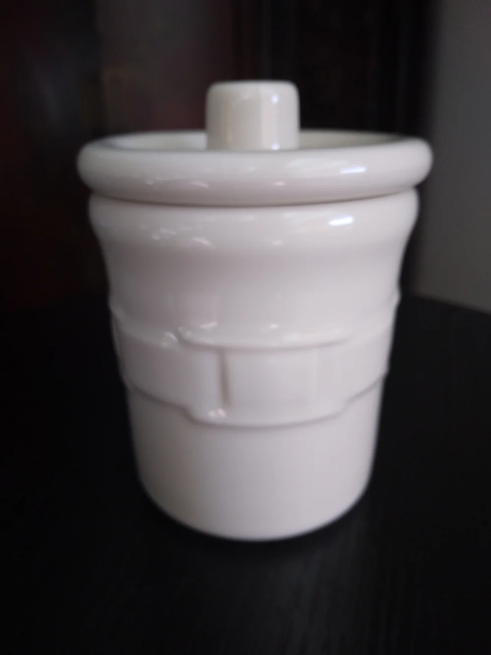 Vintage Longaberger Woven Traditions Ivory Condiment Crock with Lid MADE IN USA